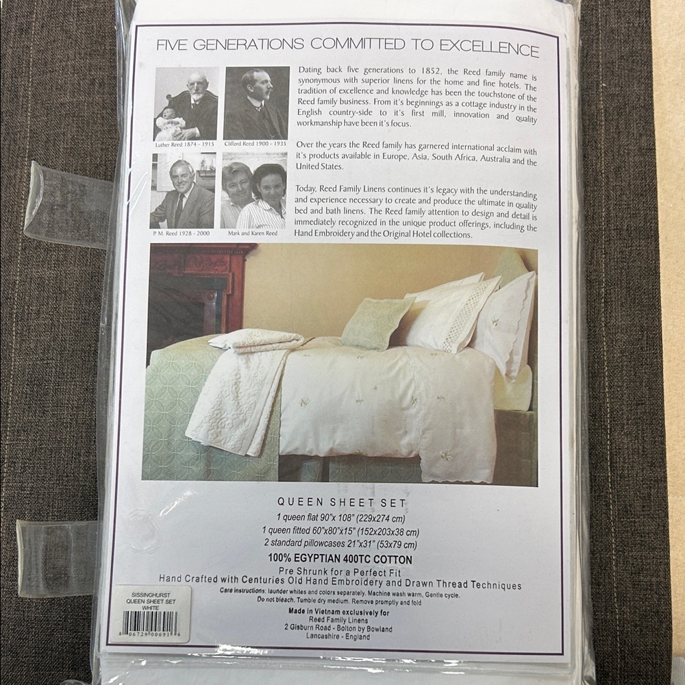 White Embroidered Percale Queen Sheet Set - Picture 4 of 8